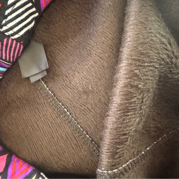 JUST COZY Colorful Pink Print Fleece Lined Leggings womens size OS (fits Medium) - Picture 6 of 8